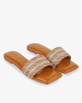 women embellished open-toe flat sandals