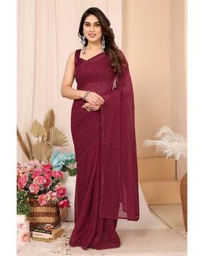 women embellished pre-stitched saree
