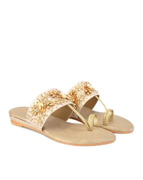 women embellished regular fit flat sandals