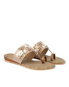 women embellished regular fit flat sandals