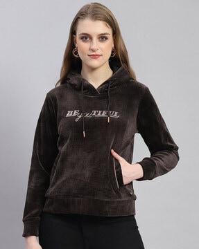 women embellished regular fit hoodie