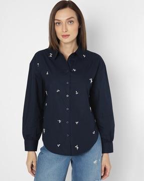 women embellished regular fit shirt