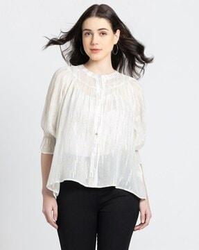 women embellished regular fit shirt