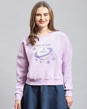 women embellished regular fit sweatshirt