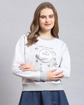 women embellished regular fit sweatshirt