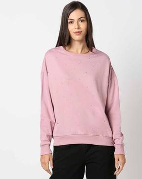 women embellished regular fit sweatshirt