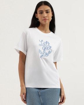 women embellished regular fit t-shirt