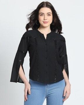 women embellished relaxed fit shirt