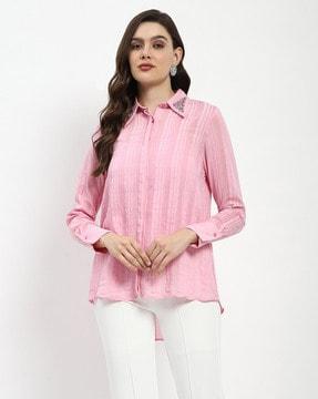 women embellished relaxed fit shirt