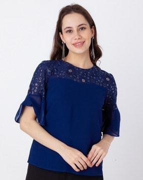 women embellished relaxed fit top