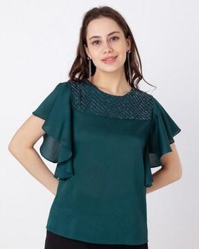 women embellished relaxed fit top