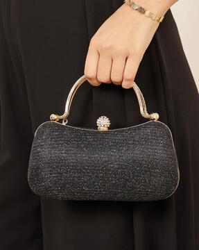 women embellished rhinestone detail handle handbag