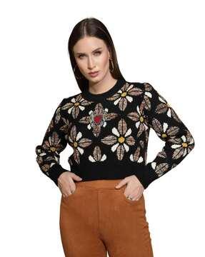 women embellished round-neck pullover