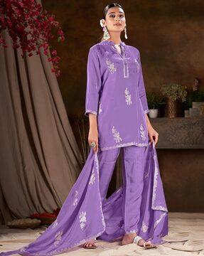 women embellished salwar suit set