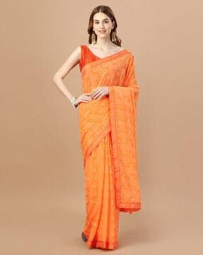 women embellished saree with tassels