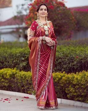 women embellished saree