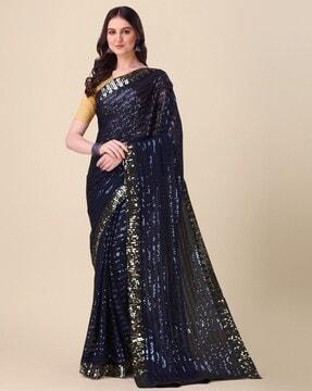 women embellished saree