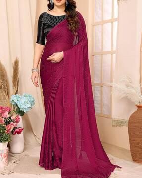 women embellished satin saree