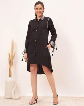 women embellished shirt dress