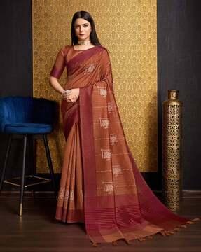 women embellished silk saree