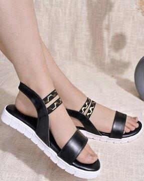 women embellished slingback sandals