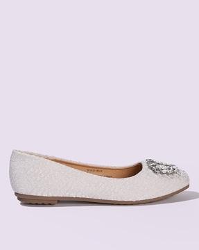 women embellished slip-on ballerinas