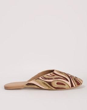 women embellished slip-on mules