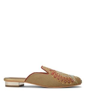 women embellished slip-on mules