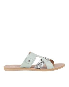 women embellished slip-on sandals