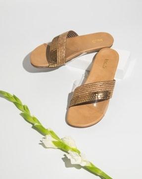 women embellished slip-on sandals