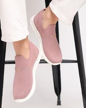 women embellished slip-on shoes