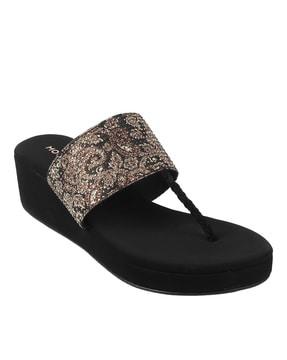 women embellished slip-on wedges