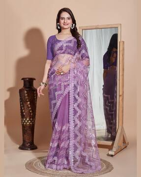 women embellished soft net saree