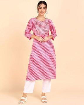 women embellished straight kurta set