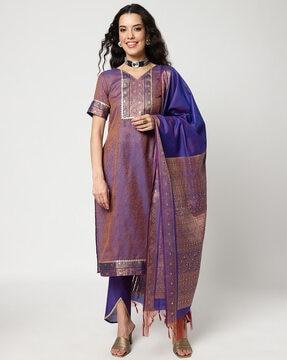 women embellished straight kurta set