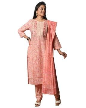 women embellished straight kurta set