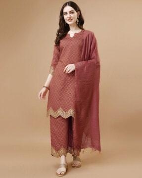 women embellished straight kurta set