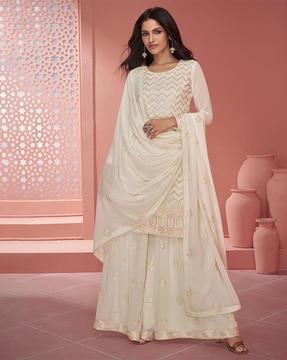 women embellished straight kurta suit set