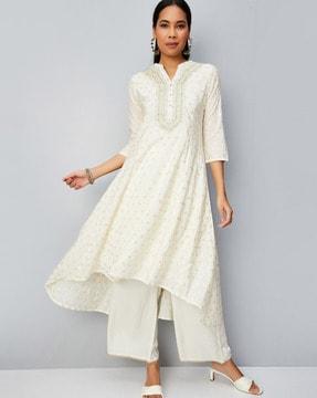 women embellished straight kurta