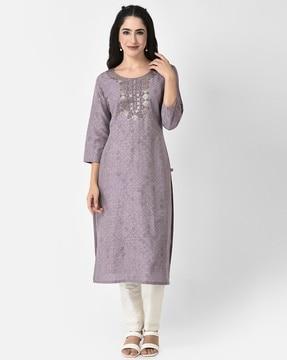 women embellished straight kurta