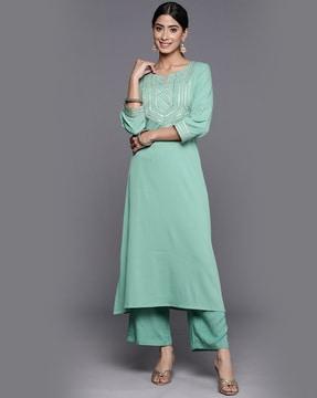 women embellished straight kurta