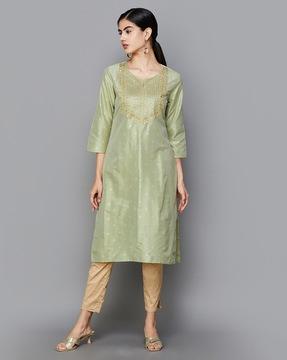 women embellished straight kurta