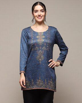 women embellished straight kurti