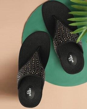 women embellished thong-strap sandals