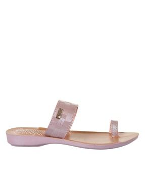 women embellished toe-ring flip-flops
