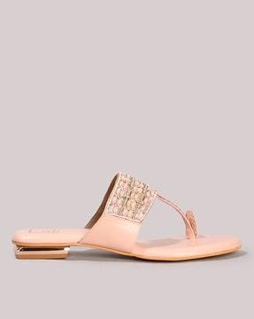 women embellished toe-ring sandals