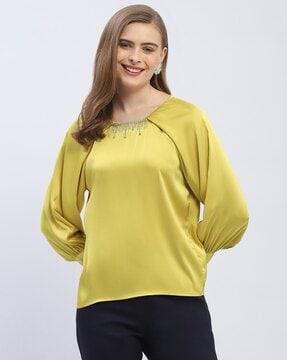 women embellished top with full sleeves