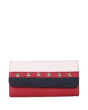 women embellished tri-fold wallet