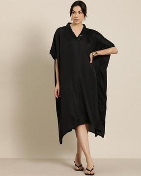 women embellished v-neck kaftan dress