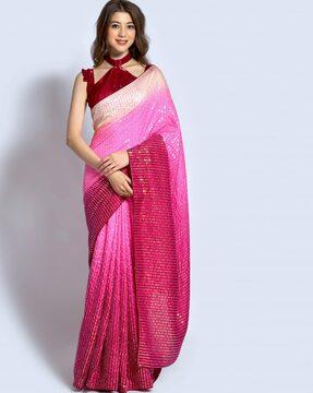 women embellished vichitra silk saree